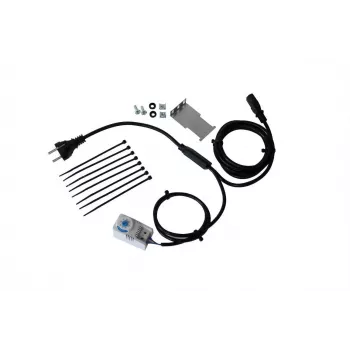 IT-BUDGET kit de montaje de ventilador con termostato, soporte, cable y material de montaje - ajustable 0-60°C (90ITBTKD180603KTH)