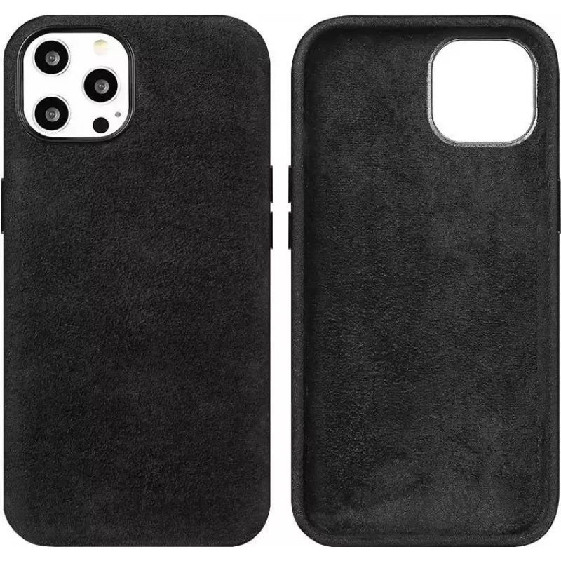 CYOO Funda de Alcantara para Apple iPhone 13 Pro Max – Negro CY122561