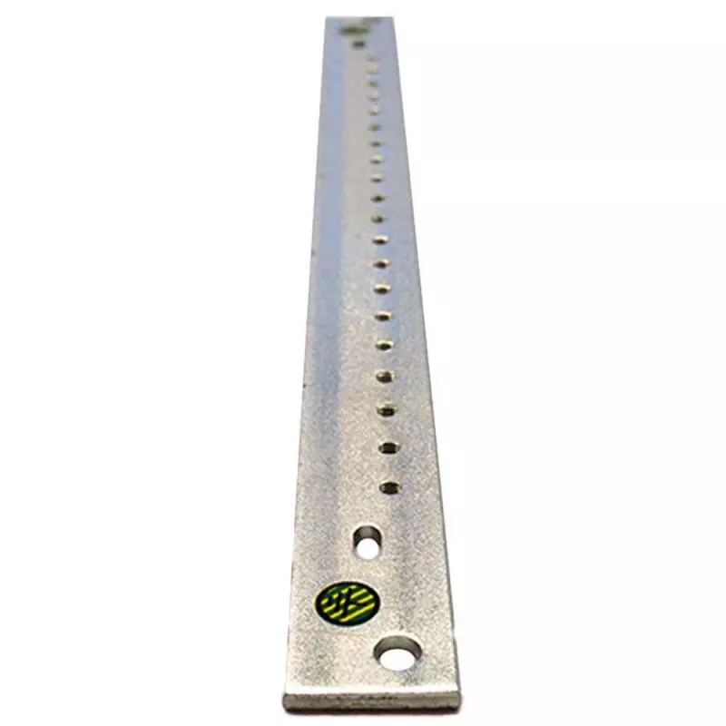 IT-BUDGET barra de conexión equipotencial – hierro – 380 mm de longitud – 30 mm de ancho – 2 conexiones de orificio interiores y exteriores – 20 orificios M5 (90ITB1403EGS)