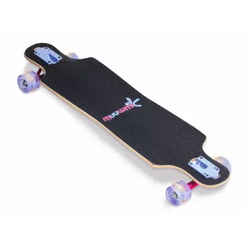 MUUWMI AU 560 Monopatín longboard compacto cruiser, rodamientos ABEC 7, ruedas LED, arce canadiense de 7 capas