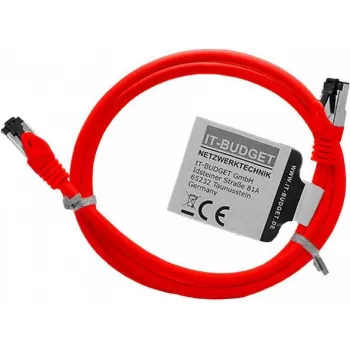 IT-BUDGET Cable de parcheo Premium de cobre puro - Flex AWG 26 - Cat.8.1 - 2000 MHz - Libre de halógenos - PoE+ - 40 Gbit/s - Rojo - 1,5 m 90ITBFLEX81PK15R
