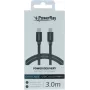 PowerRay Cable trenzado USB-C a Lightning 3m Textil Gris PR-DCCL300TGY