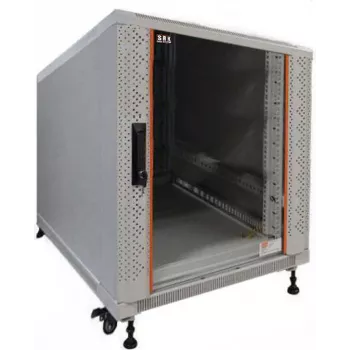 IT-BUDGET Armario de red de 19 pulgadas SRK 12U 600x800 mm Gris claro Premontado