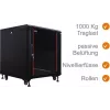 IT-BUDGET Armario de red de 19 pulgadas SRK - 12U - 600x800 mm - Puerta de cristal/acero - Flatpack - Negro (90ITB19SRK1268GSN)