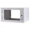 IT-BUDGET Caja de pared de 19 pulgadas T-STONE, 6U, 450 mm de profundidad, puerta de cristal, con cerradura, blanco (90ITBTSWV6545GW)