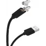 CYOO Cable magnético USB de carga y datos - 2 en 1 Micro USB y Lightning a USB - 1 m - Negro