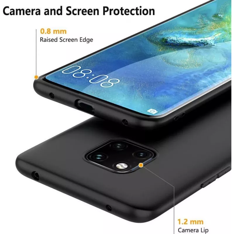 CYOO Funda premium de silicona líquida para Huawei Mate 20 Pro - Negra