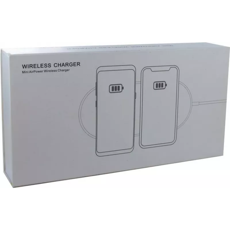 CYOO CY120899 Base de carga por inducción mini dual para móvil - Blanca - Estándar Qi