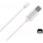 Cable USB Type-C CYOO Flow Light Magnet 1m blanco con LED para carga y sincronización de datos CY121476