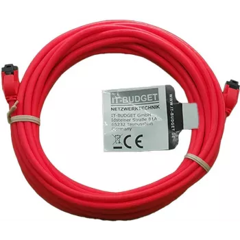 Cable de red Premium de cobre puro IT-BUDGET - Slim AWG 28 - Cat.8.1 - 2000 MHz - libre de halógenos - PoE+ - 40Gbit - rojo - 5 m (90ITBSLIM81PK5R)