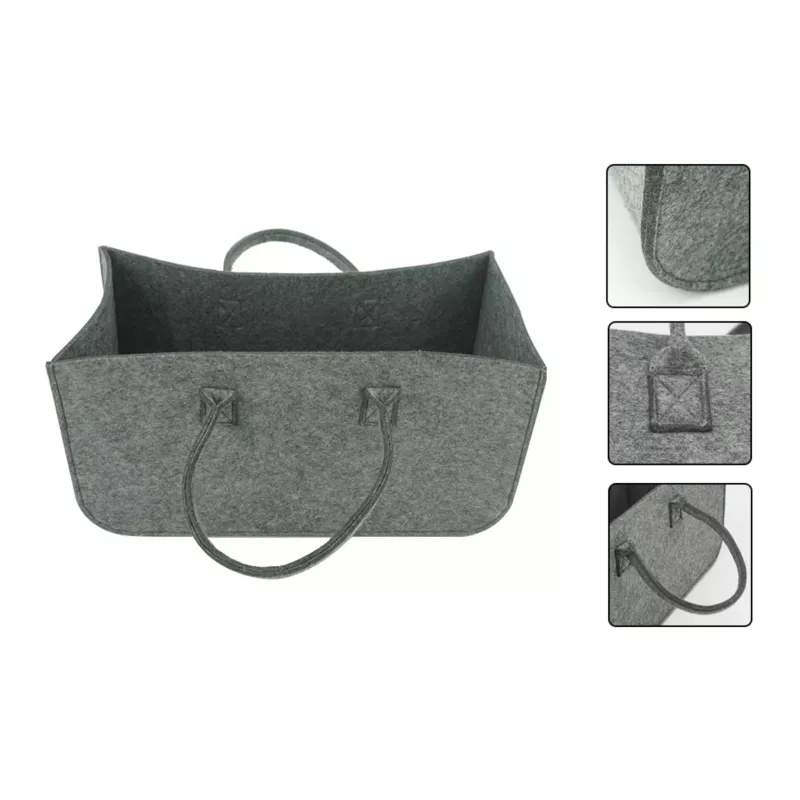 Cesta de leña y almacenamiento de fieltro gris oscuro Schramm NEW-4543 50x25x25 cm