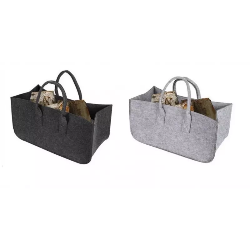 Cesta de leña y almacenamiento de fieltro gris oscuro Schramm NEW-4543 50x25x25 cm