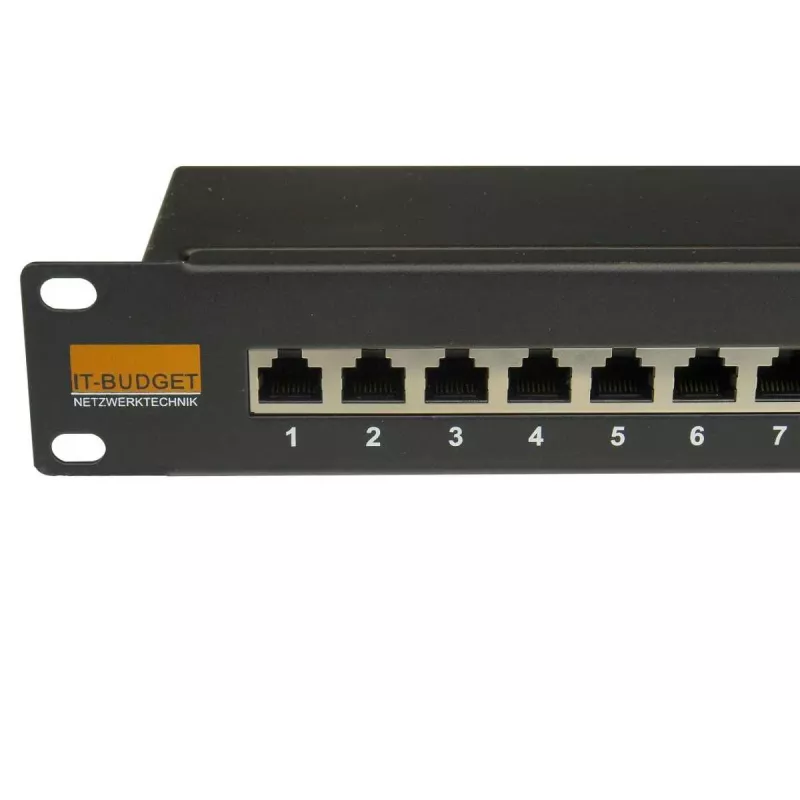 IT-BUDGET Panel de parcheo Cat.6A blindado de 24 puertos de 19