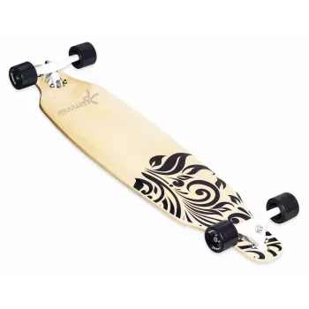 MUUWMI AU 559 Monopatín longboard, deck de arce 8 capas, rodamientos ABEC 7, ruedas de 70mm, madera