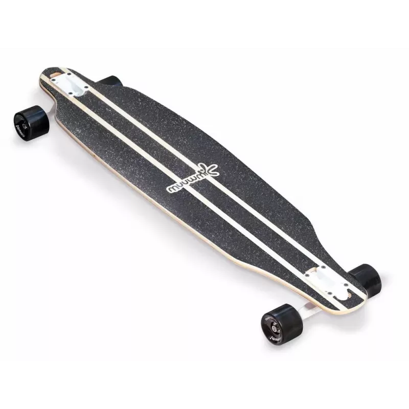 MUUWMI AU 559 Monopatín longboard, deck de arce 8 capas, rodamientos ABEC 7, ruedas de 70mm, madera