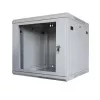IT-BUDGET Armario de red de 19 inch TAUNUS - 12U, 450 mm de profundidad, puerta de cristal con cerradura, gris claro (90ITB191245GG)