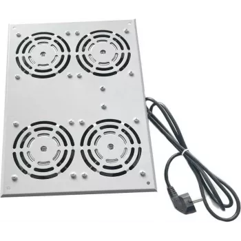 IT-BUDGET Unidad de ventiladores para armarios SRK de pie - 4 ventiladores activos - 640 m³/h - termostato - interruptor - gris claro (90ITB19SRKFAN4G)