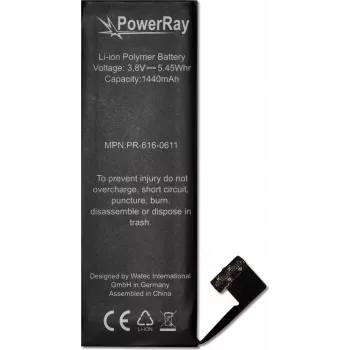 PowerRay Batería PR-616-0611 para iPhone 5, 1440 mAh, bulk