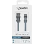 PowerRay Cable USB a Lightning MFi textil 1,2 m Textil gris PR-DCUL120TGY