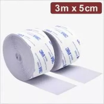 Quadrios 24CA325 Cinta de velcro autoadhesiva 3 m x 5 cm Blanco