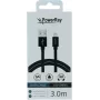 PowerRay Cable de datos USB a Lightning 3m Textil Negro PR-DCUL300TBK