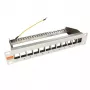 IT-BUDGET Panel de parcheo vacío de 10 inch para módulos Keystone - 12 puertos - Blindado - 1U - Sin equipar - Gris (90ITB10MT12PG)