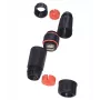 IT-BUDGET conector hembra RJ45 impermeable IP68 Cat.6A para exterior e industria - 2 x conector hembra RJ45 - negro (90ITBKK6AIP68)