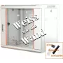 IT-BUDGET armario de red 19 inch SWA - 12U - 570x450 mm - puerta de cristal - paneles laterales desmontables - montaje en pared/suelo - set de accesorios - blanco puro 90ITB19WS12645GW