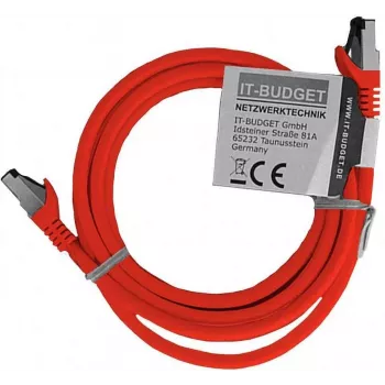 IT-BUDGET cable de parcheo Premium cobre puro - Flex AWG 26 - Cat.8.1 - 2000 MHz - libre de halógenos - PoE+ - 40 Gbit - rojo - 3 m 90ITBFLEX81PK3R