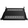 IT-BUDGET estante fijo para rack 19 inch / bandeja para dispositivos, 80 kg de carga, 450 mm de profundidad, montaje con profundidad ajustable, negro 90ITB19FBX450S
