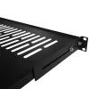 IT-BUDGET estante fijo para rack 19 inch / bandeja para dispositivos, 80 kg de carga, 450 mm de profundidad, montaje con profundidad ajustable, negro 90ITB19FBX450S