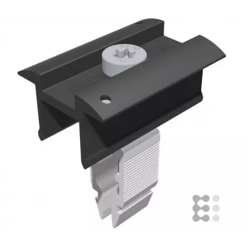 Schletter Rapid16 Pinza de puesta a tierra para módulos fotovoltaicos 30-40 mm, aluminio anodizado negro (131121-901)