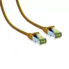 IT-BUDGET Cable de parcheo premium de cobre macizo Cat.6A con cable bruto Cat.7 600 MHz libre de halógenos PoE+ 10Gbit amarillo 0,25 m 90ITB6A7PK025Y