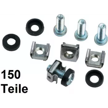 IT-BUDGET Kit de montaje en rack con tuercas enjauladas para guías perforadas - M6 - 50 sets completos - 150 piezas 90ITB50BSM6