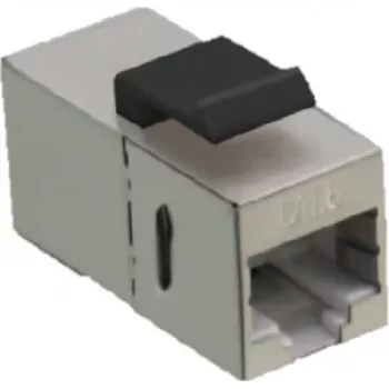 IT-BUDGET Acoplador de módulo RJ45 Cat. 6A apantallado, compacto, Snap-in, plateado 90ITBMK6AS