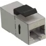 IT-BUDGET Acoplador de módulo RJ45 Cat. 6A apantallado, compacto, Snap-in, plateado 90ITBMK6AS
