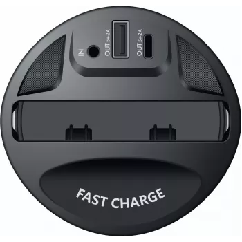 CYOO Cup Cargador inalámbrico 15W Qi estación de carga para coche negro CY122326
