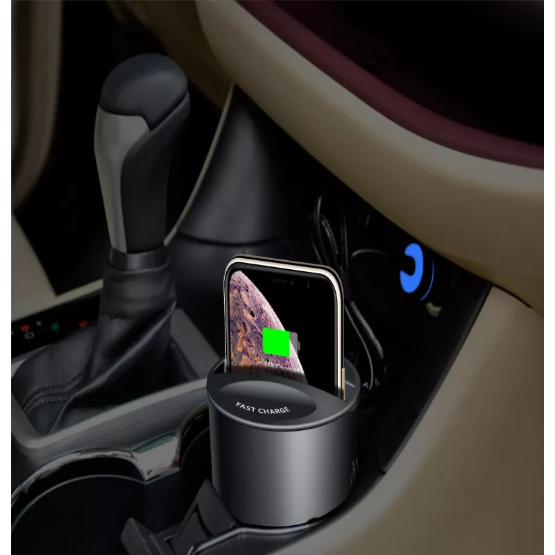 CYOO Cup Cargador inalámbrico 15W Qi estación de carga para coche negro CY122326