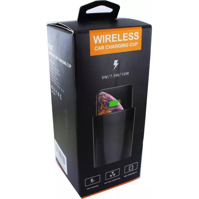 CYOO Cup Cargador inalámbrico 15W Qi estación de carga para coche negro CY122326