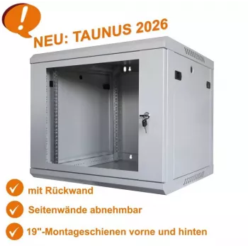 IT-BUDGET TAUNUS Armario de red de 19 pulgadas 12U 600mm de profundidad gris claro 90ITB19126GG