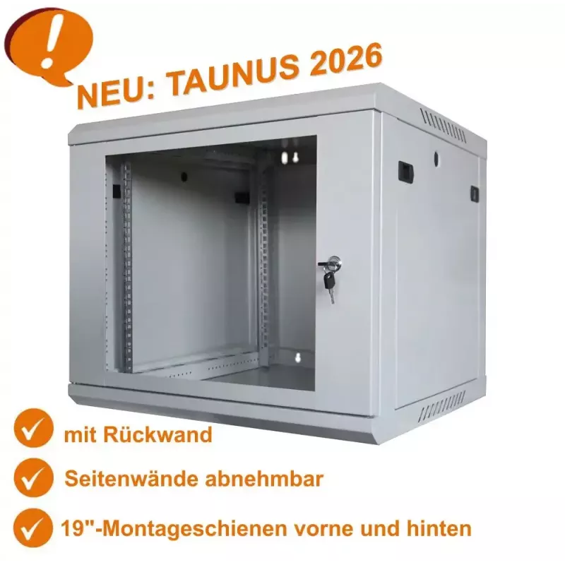 IT-BUDGET TAUNUS Armario de red de 19 pulgadas 12U 600mm de profundidad gris claro 90ITB19126GG