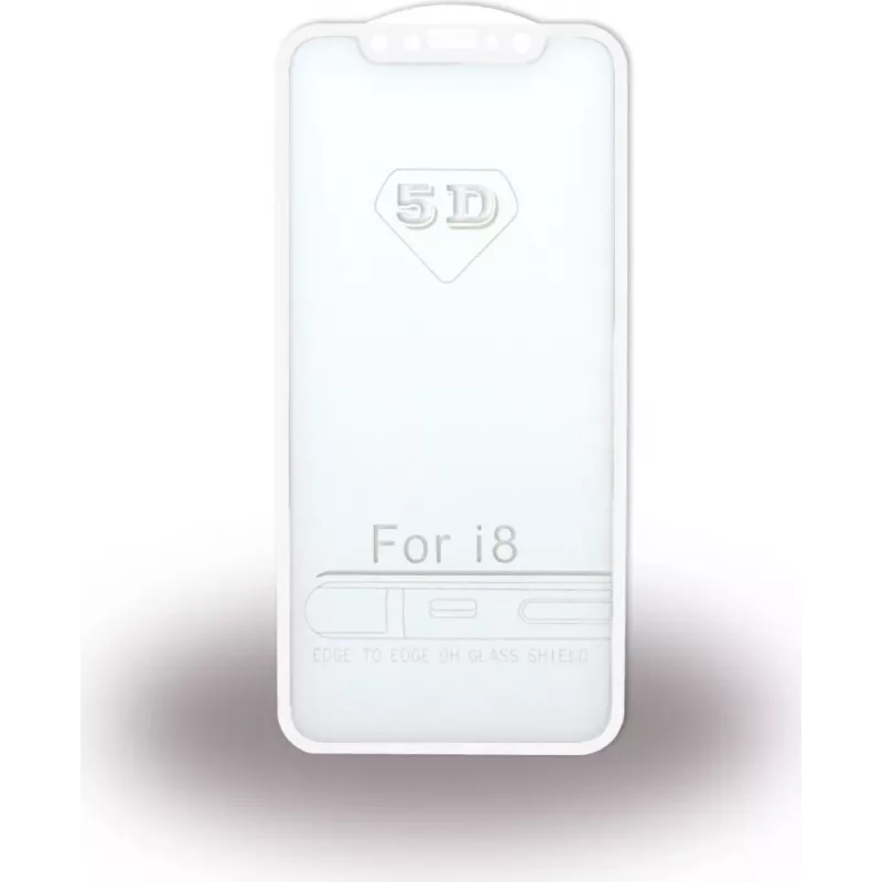 CYOO Premium Protector de pantalla 5D de cristal templado para Apple iPhone X - blanco
