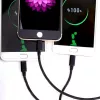 CYOO Cable de carga y datos 3 en 1 USB – Micro USB, USB-C, Lightning – Negro