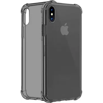 CYOO Funda de silicona Four Corners para Apple iPhone XS Max - Transparente/Negra