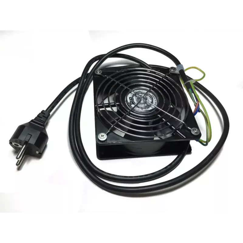 IT-BUDGET Silence Set completo de ventiladores silenciosos para armario IT - 98,5 m³/h de caudal de aire - 1 x ventilador SILENT 230 V, cableado con rejillas de protección, material de montaje (90ITBLUESET1S)