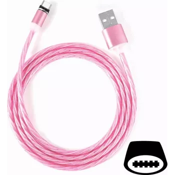 CYOO Cable USB-C Flow Light 1m rosa con efecto LED de flujo luminoso CY120984
