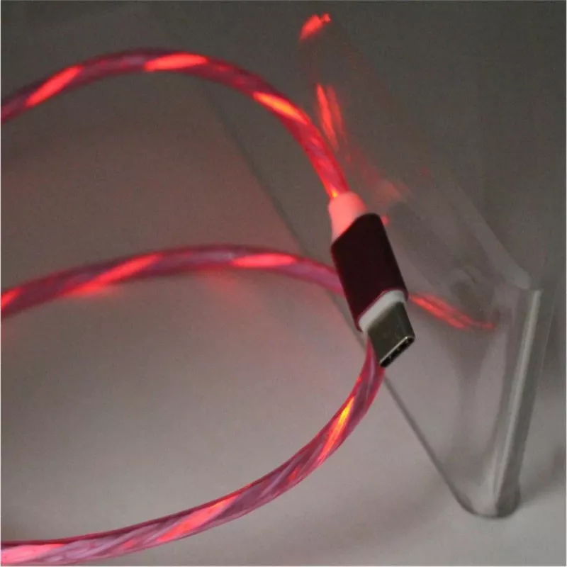 CYOO Cable USB-C Flow Light 1m rosa con efecto LED de flujo luminoso CY120984
