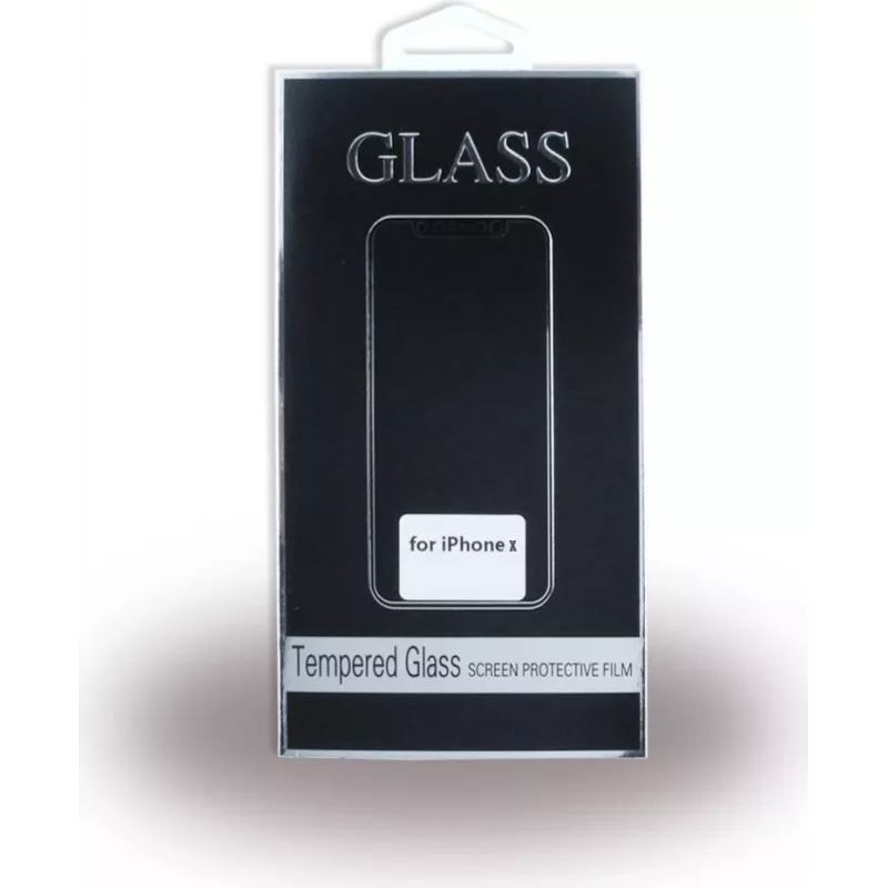 CYOO Premium Lámina protectora de cristal templado 5D para Apple iPhone X - Negro