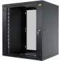 IT-BUDGET Armario de red de 19 inch TAUNUS 12U 450mm de profundidad puerta de cristal con cerradura Negro 90ITB191245GS