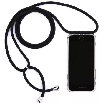 CYOO Necklace Case+ Cadena para móvil para Samsung Galaxy S10e - Silicona negra con cordón (CY121018)